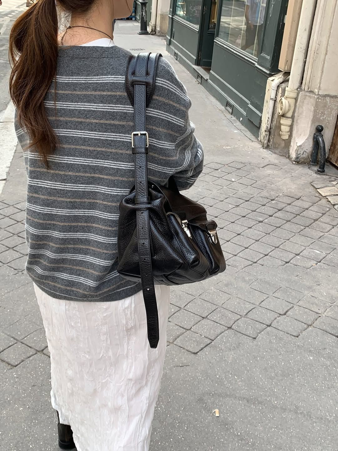 More cashmere stripe knit-2col