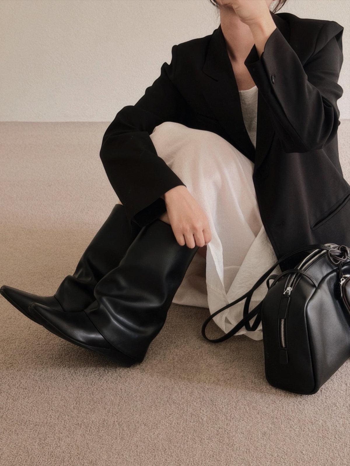 slouch wedge boots
