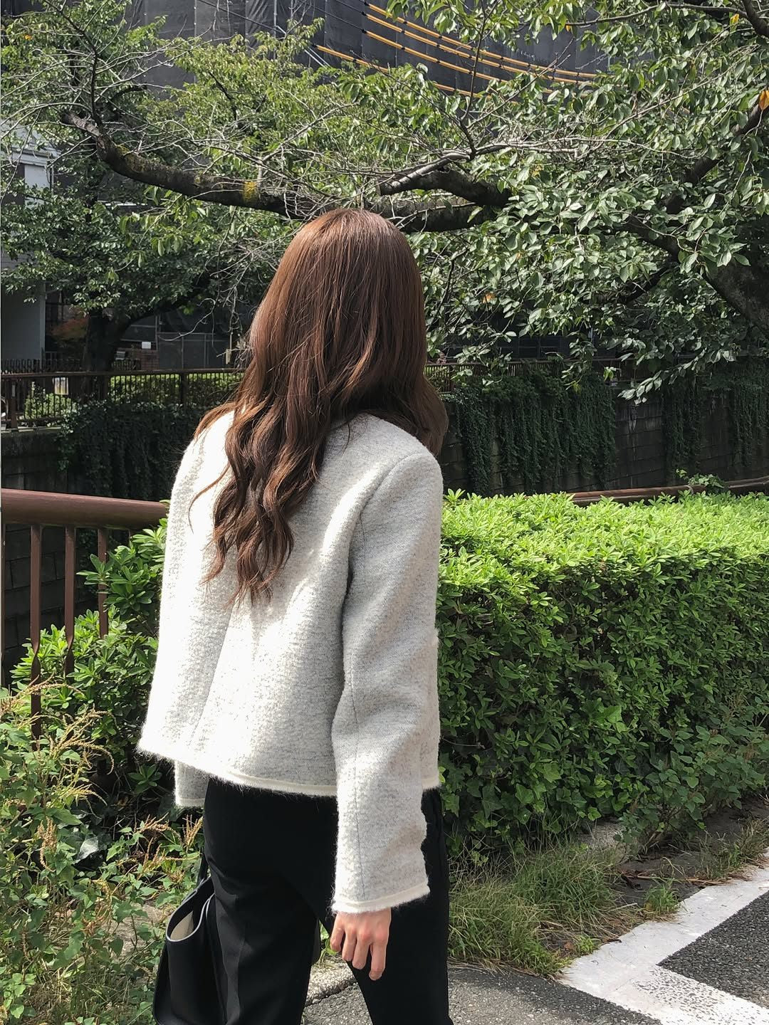 rowen contrast tweed jacket