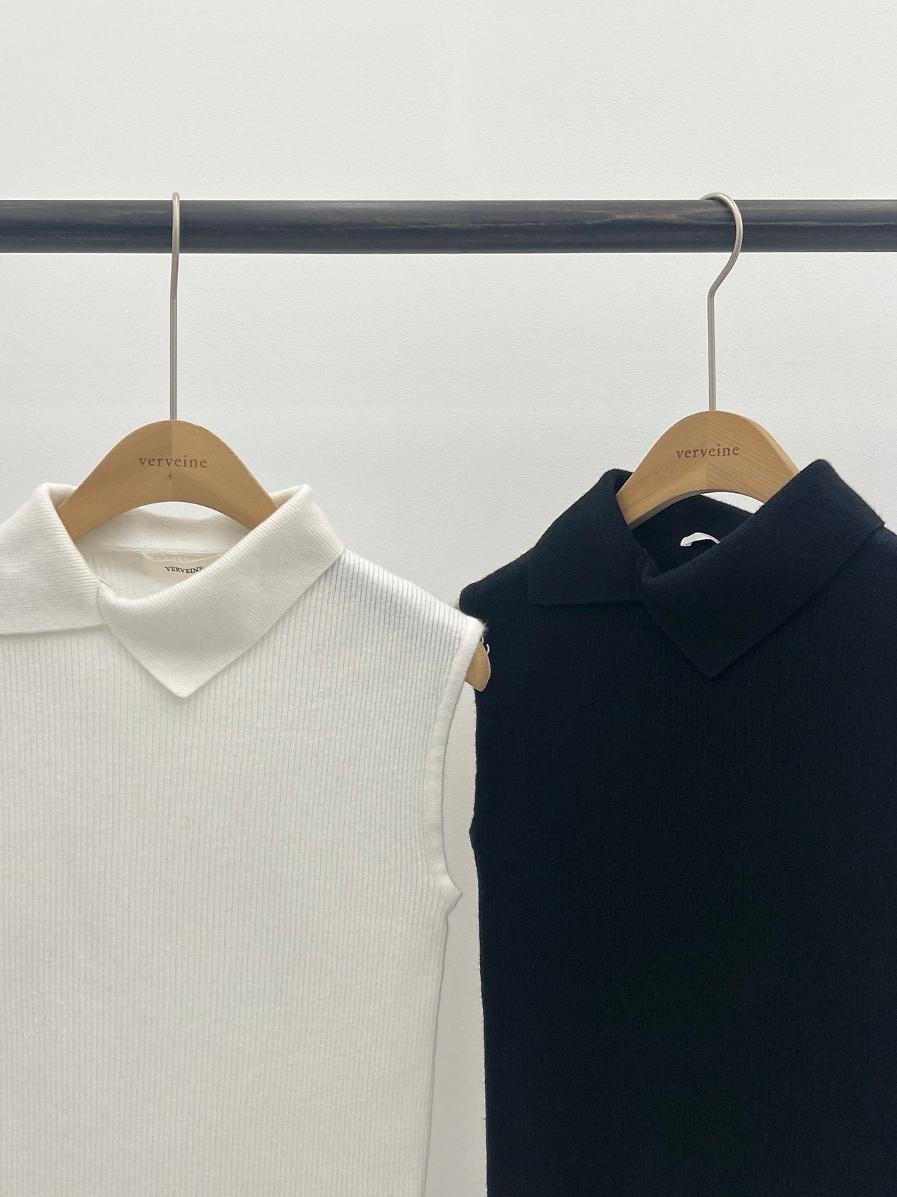 Chloe collar sleeveless knit-2col