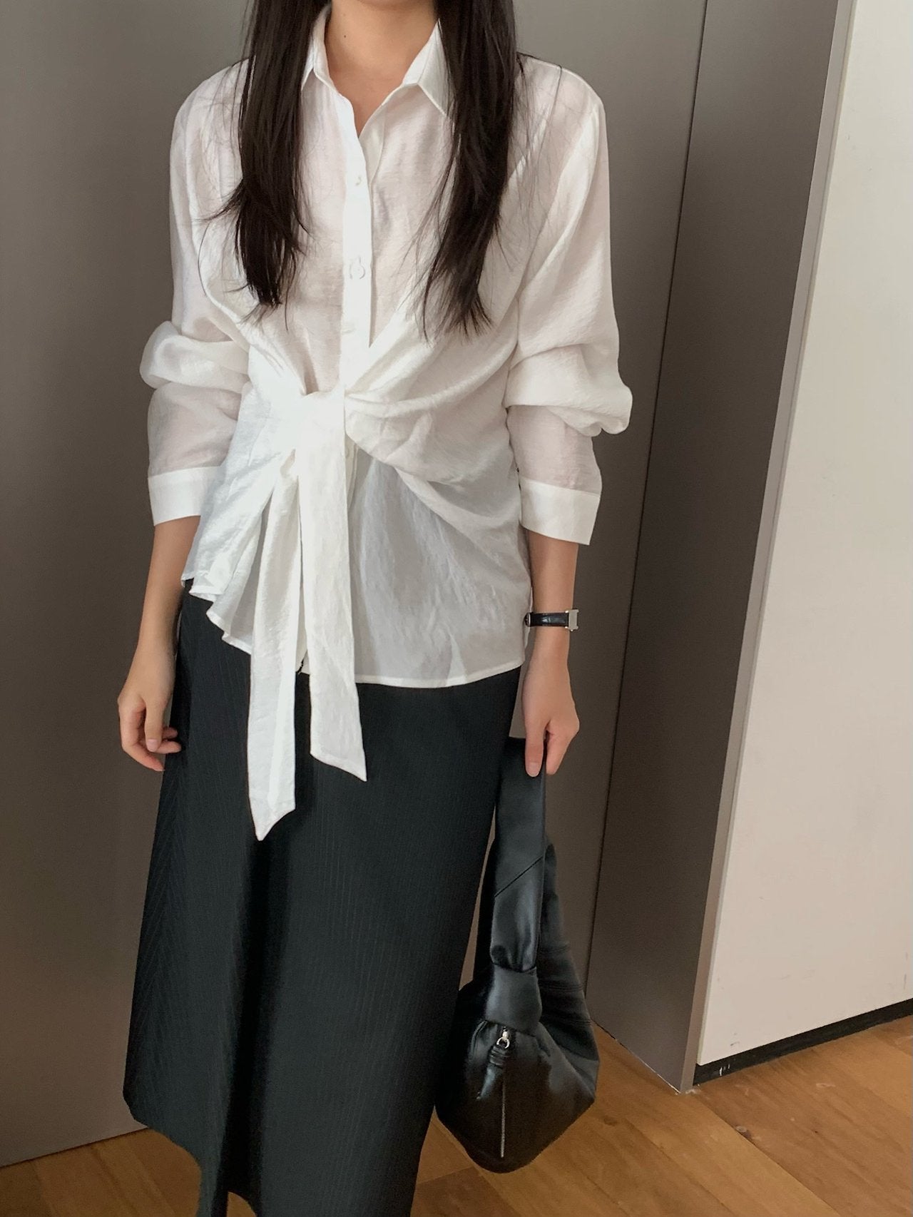 Veil wrap blouse-2col