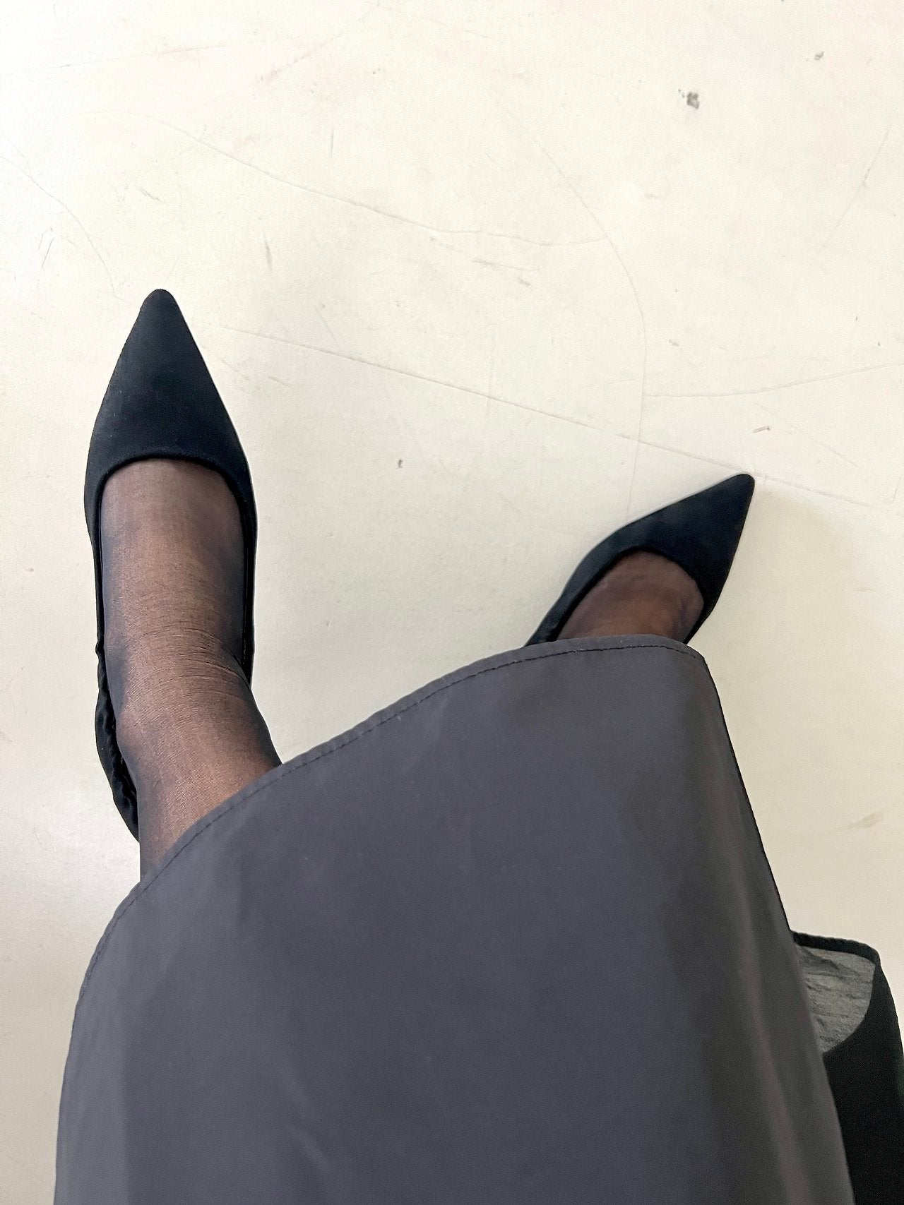 Suede 5cm back-banding high heels