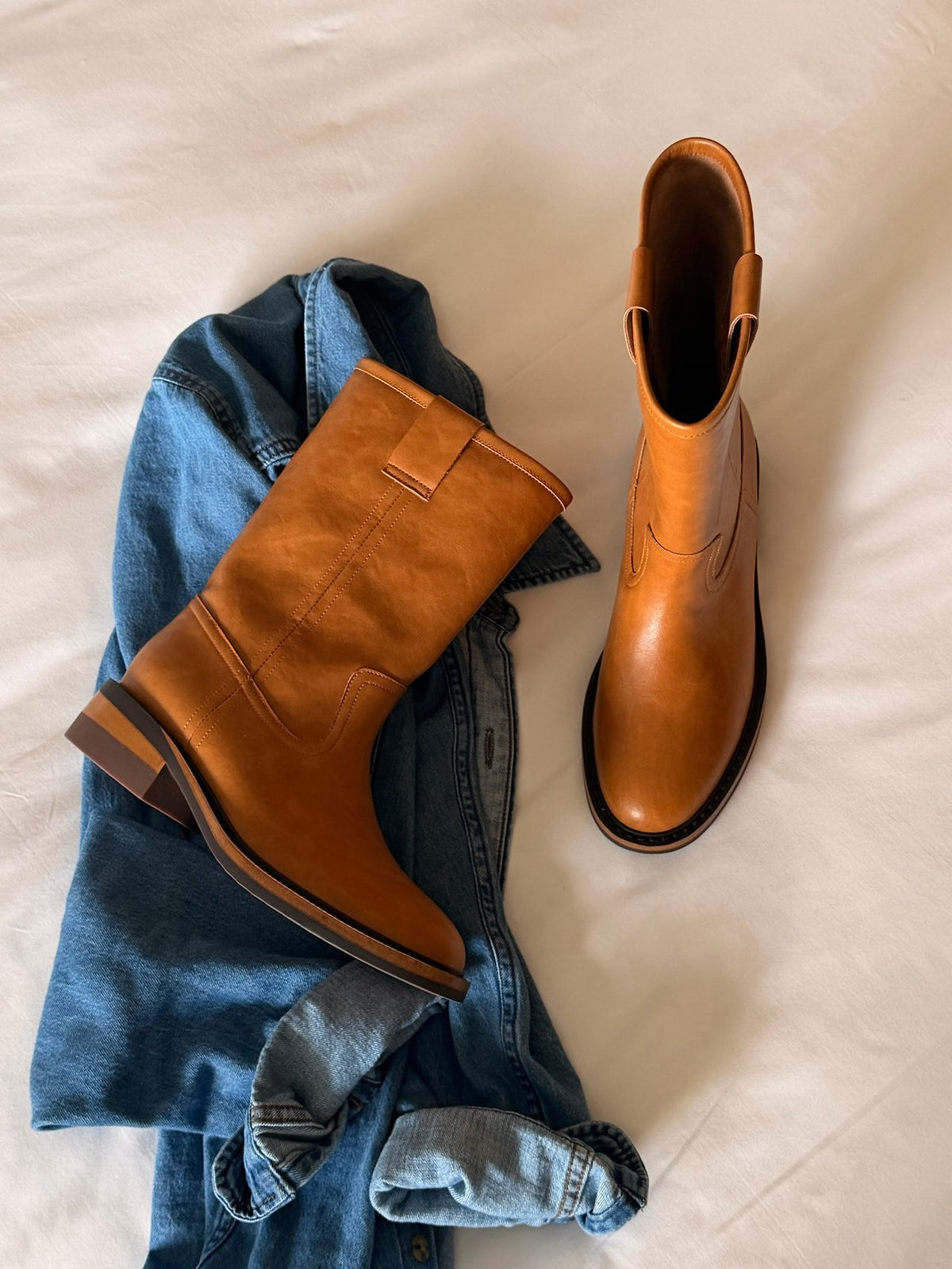 workwear leather boots-2col