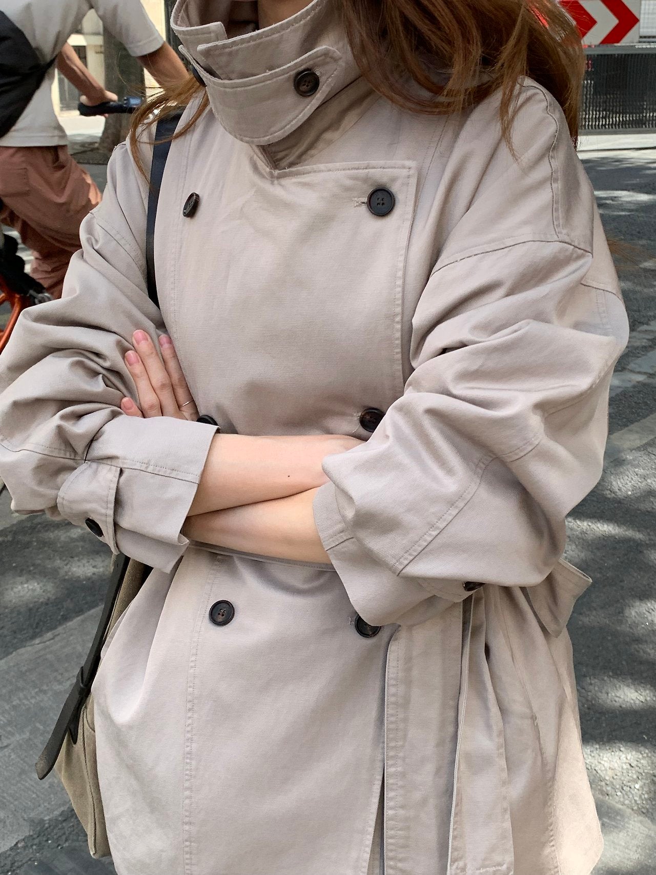 Maren washing half trench jacket-2col