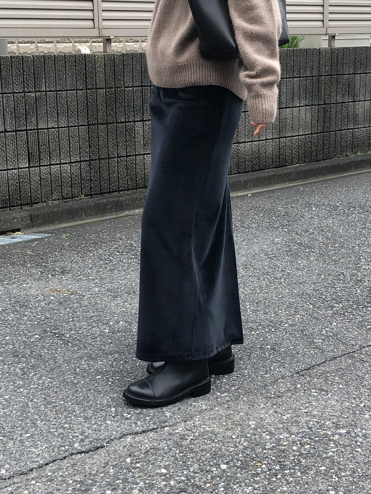 boa drawstring long skirt-3col