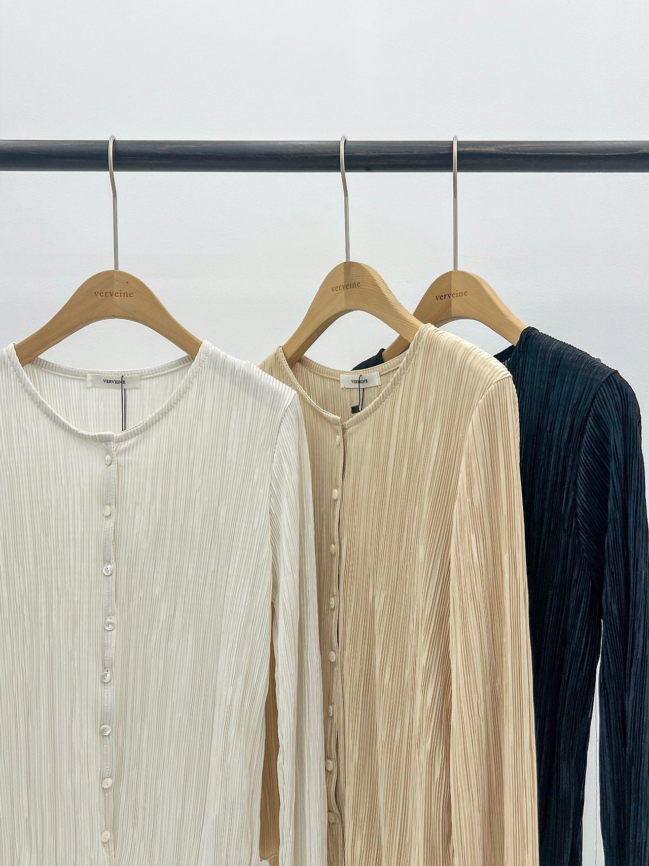 Emile frill pleats cardigan-3col