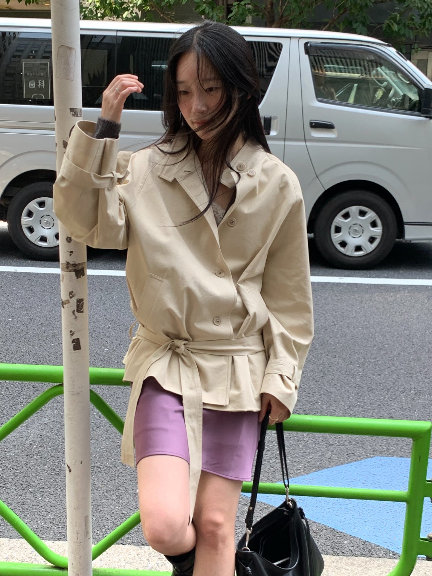 low-belted trench coat-2col