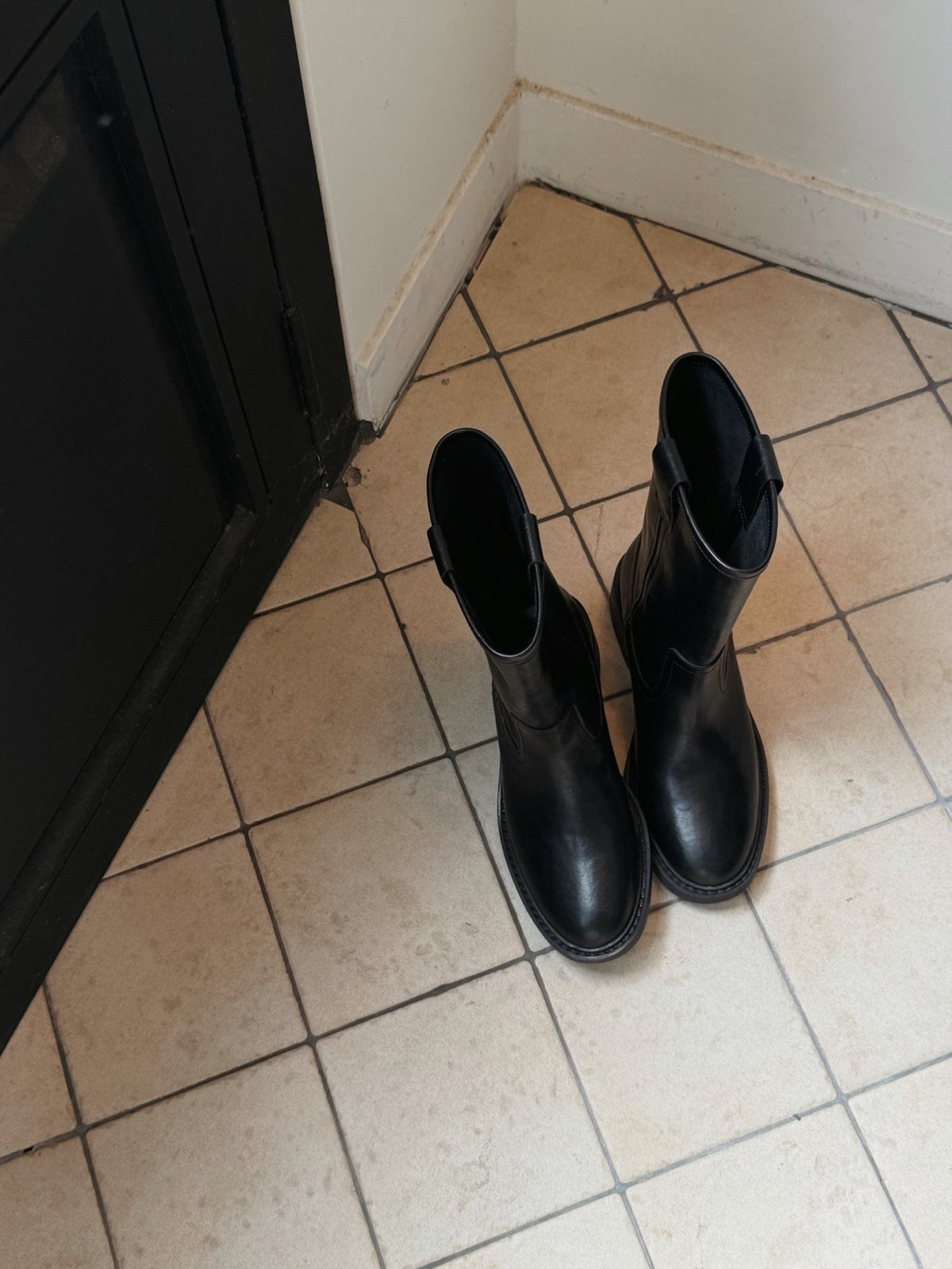 workwear leather boots-2col