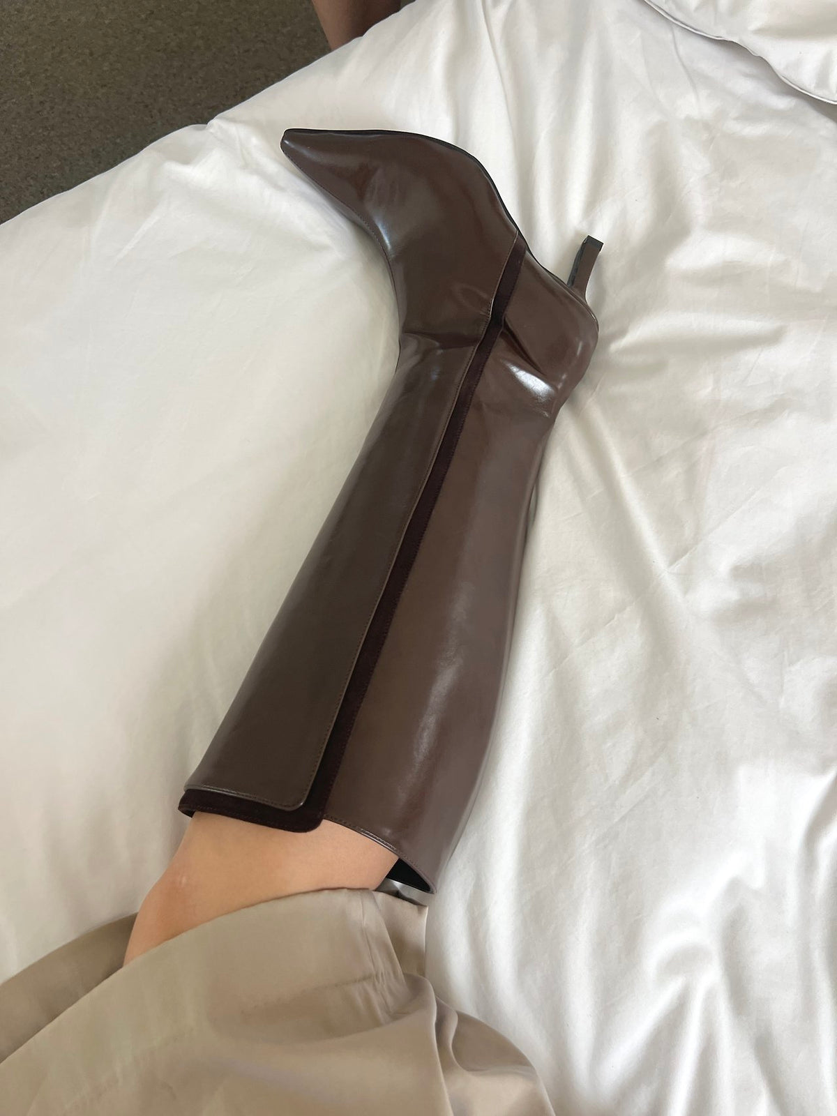 Binding Suede point 7cm Boots-2col