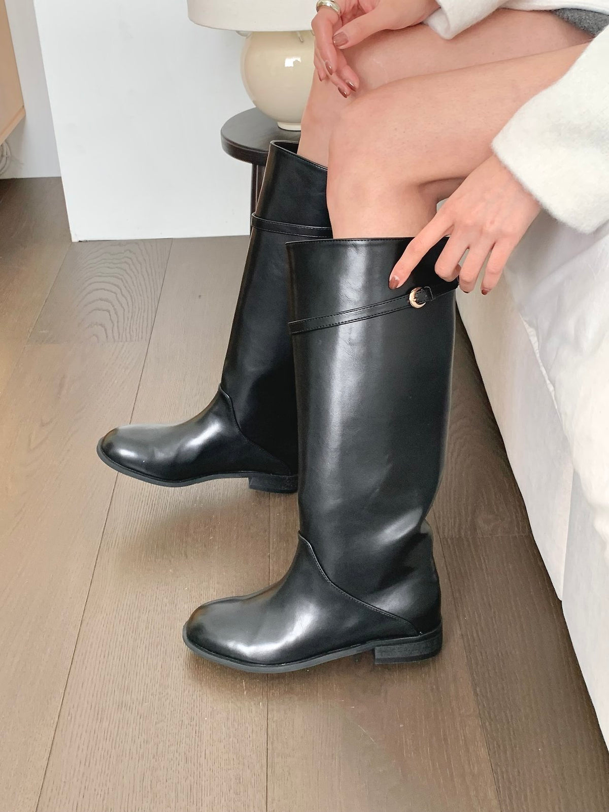 Belted over cuts Long Boots-2col