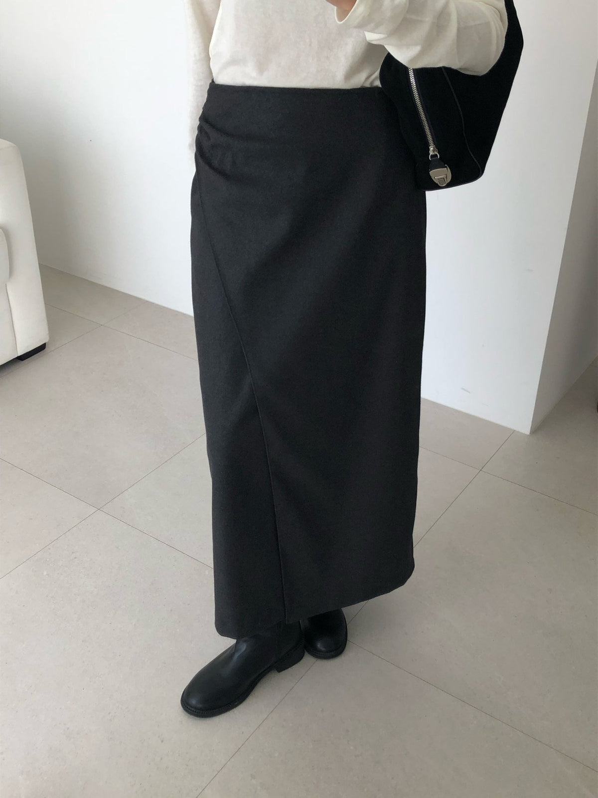 ched shirring skirt-2col