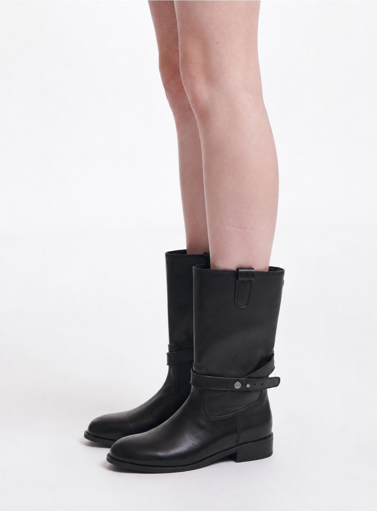 metal logo rider boots