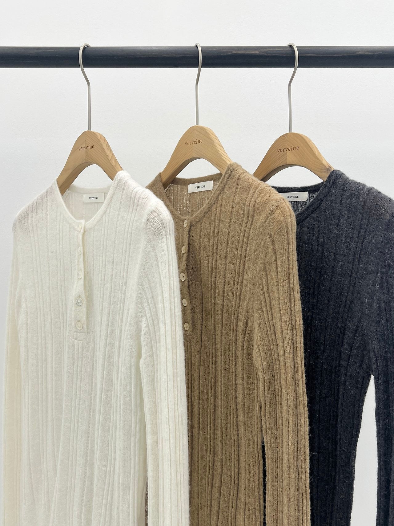 Merci alpaca henley neck knit-3col