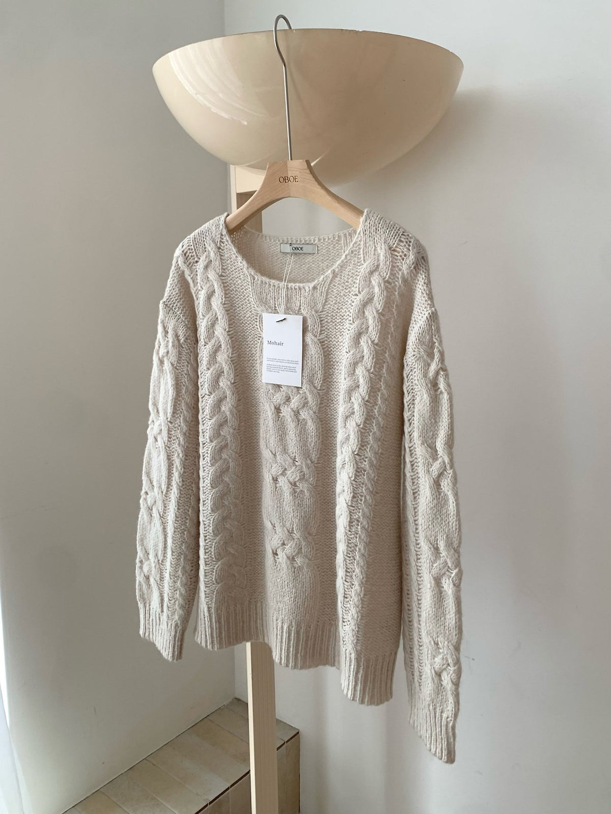 mohair cable knit-2col