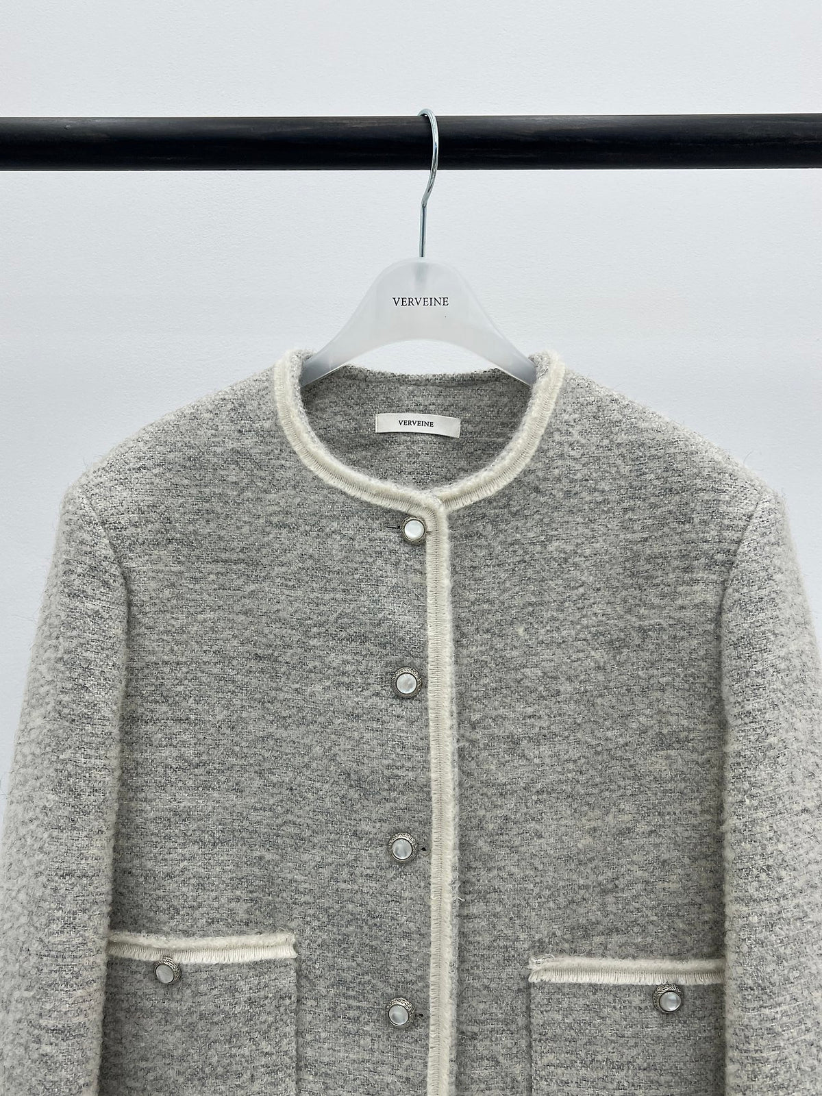 rowen contrast tweed jacket