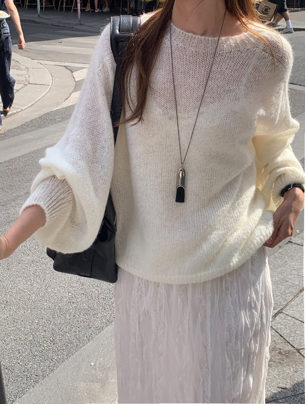 Row mohair balloon knit-2col