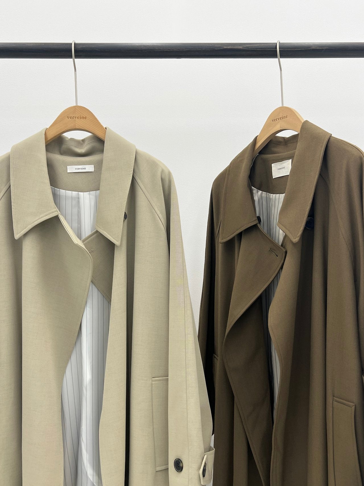 mare stripe-lining trench coat-2col