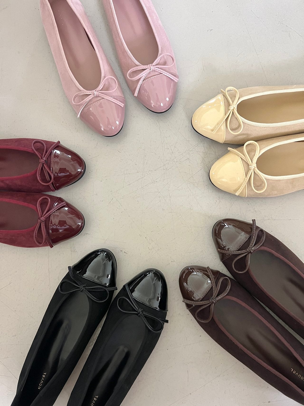 Autumn suede ribbon flats