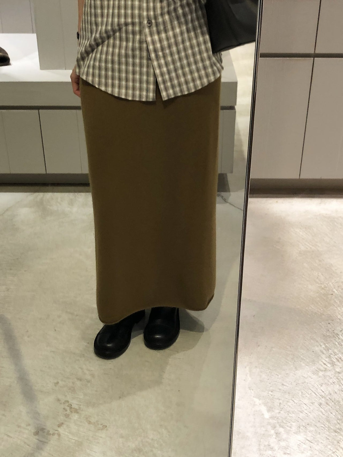amel wholegarment cashmere long skirt-3col