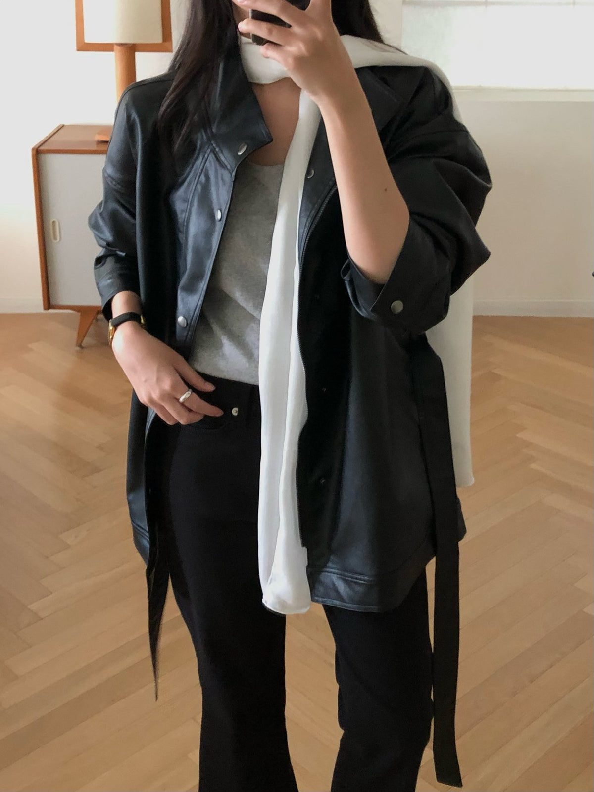 paris half leather jacket