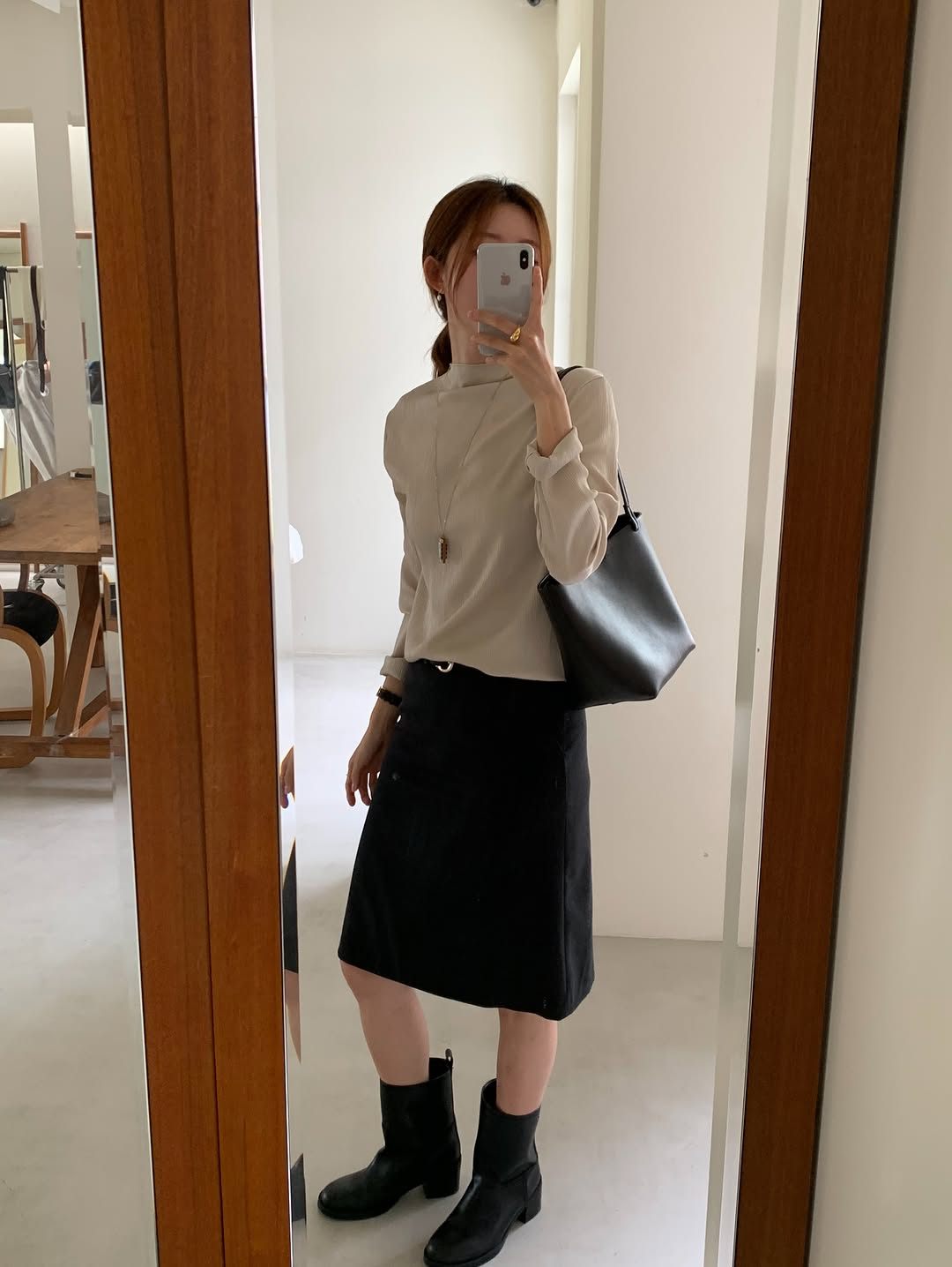 Noel A-line midi skirt-3col