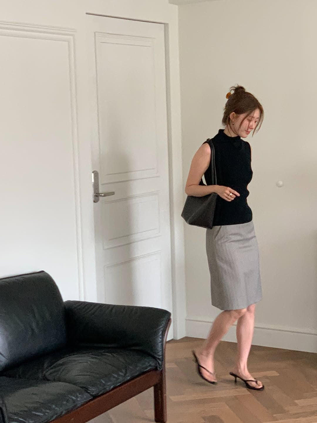 Noel A-line midi skirt-3col