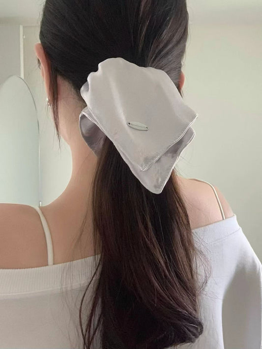 Silver Square Scrunchies