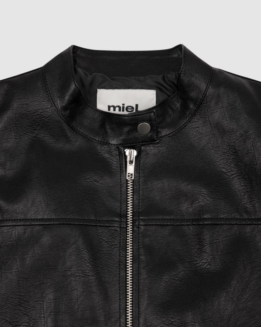 Ballen leather jacket-2col