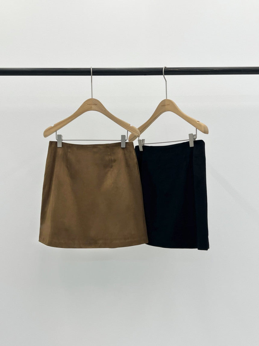 Eirin suede mini skirt-2col