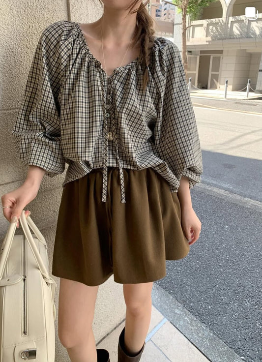check balloon blouse-2col