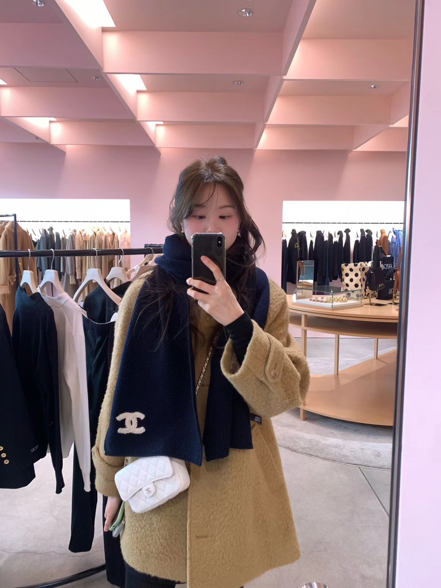 Ounce baby alpaca carol half coat-2col