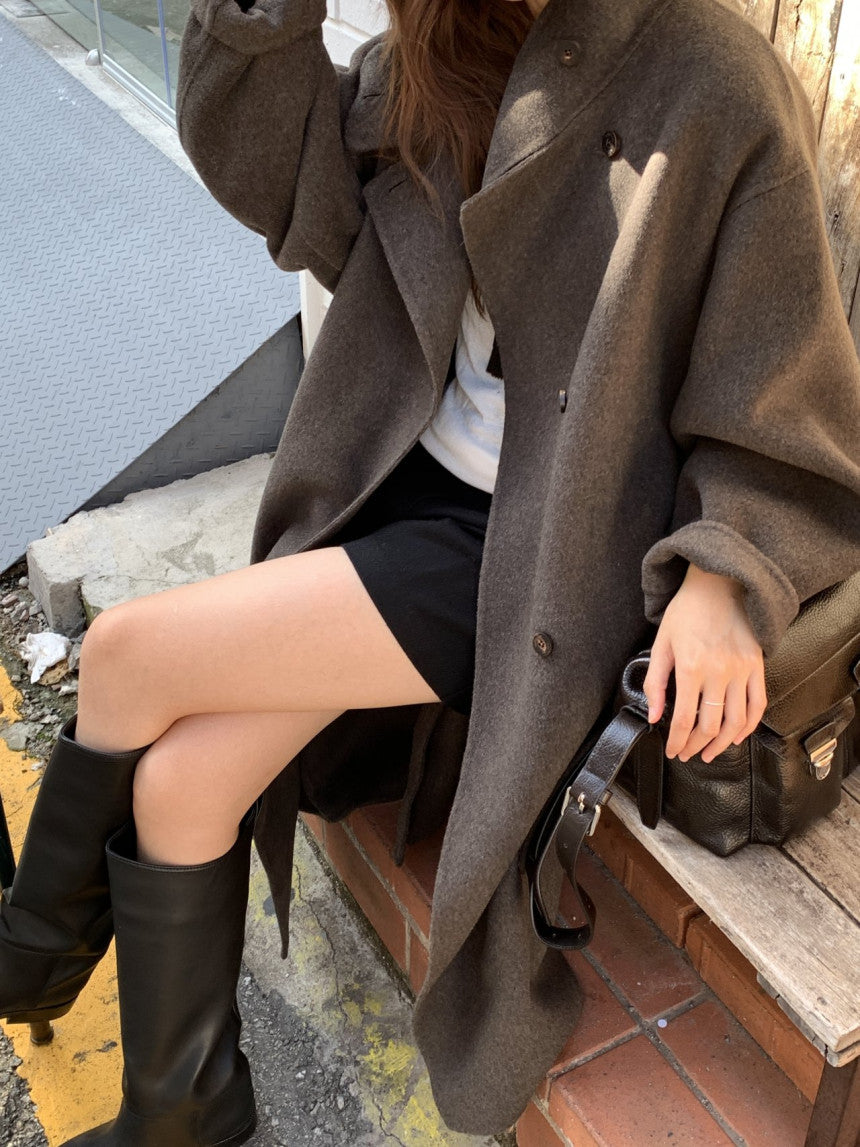 Noel high neck handmade coat-2col