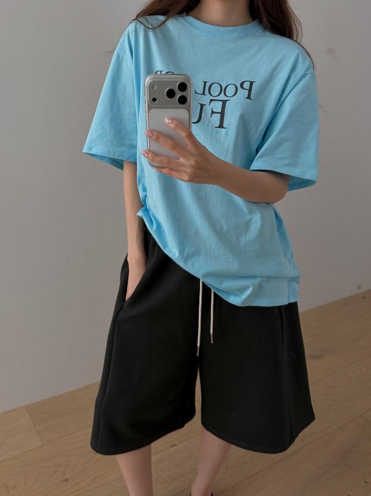 sweat half pants-3col