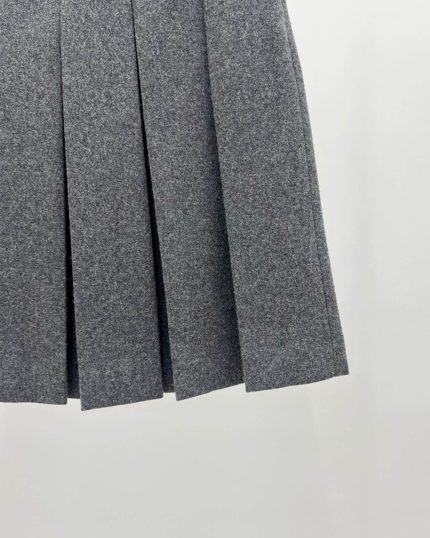 Watson's wool pleats midi skirt-2col