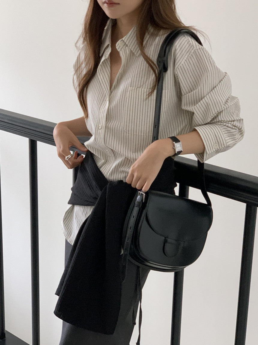 Ore pin stripe shirt-2col