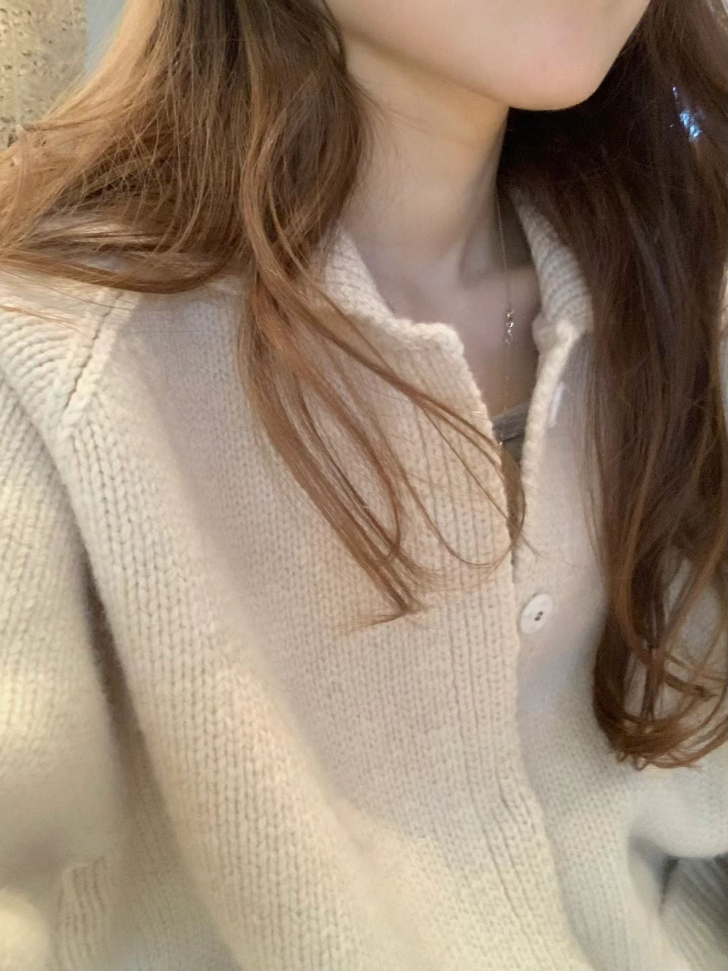 Ounce bailey collar knit cardigan-2col