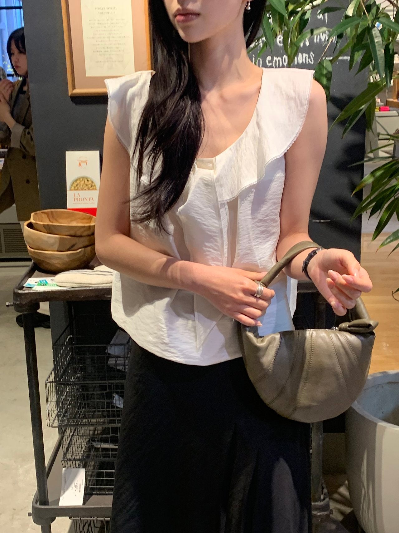 Lua ribbon frill blouse