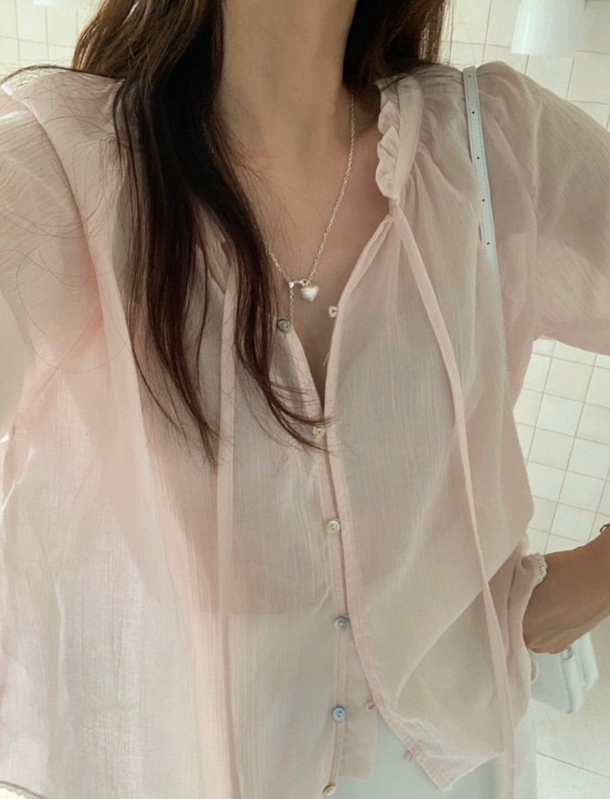 Yoru shirring blouse-3col