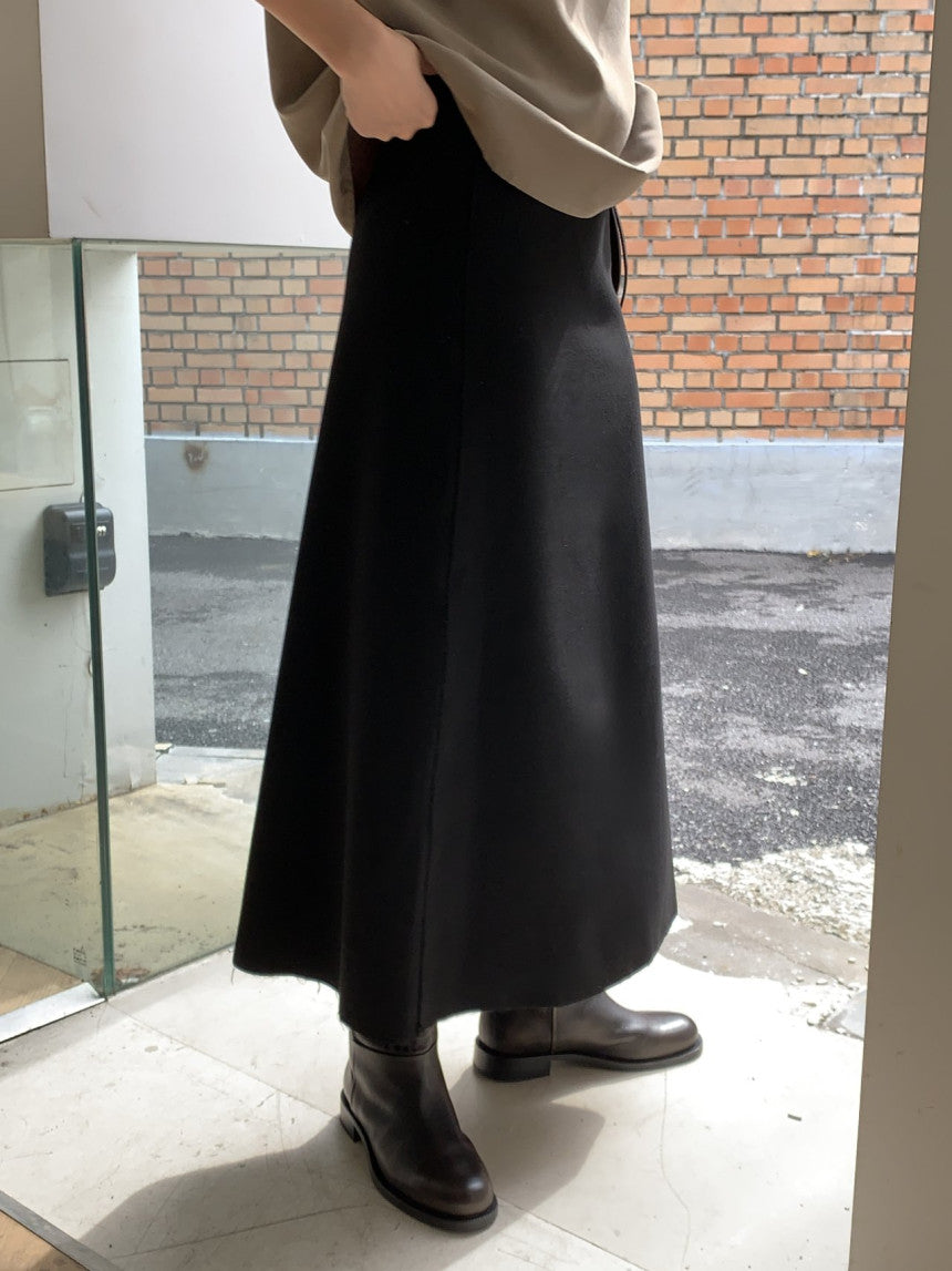 Mone wool flare skirt-2col