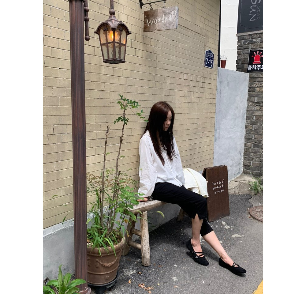 Low-rise capri pants