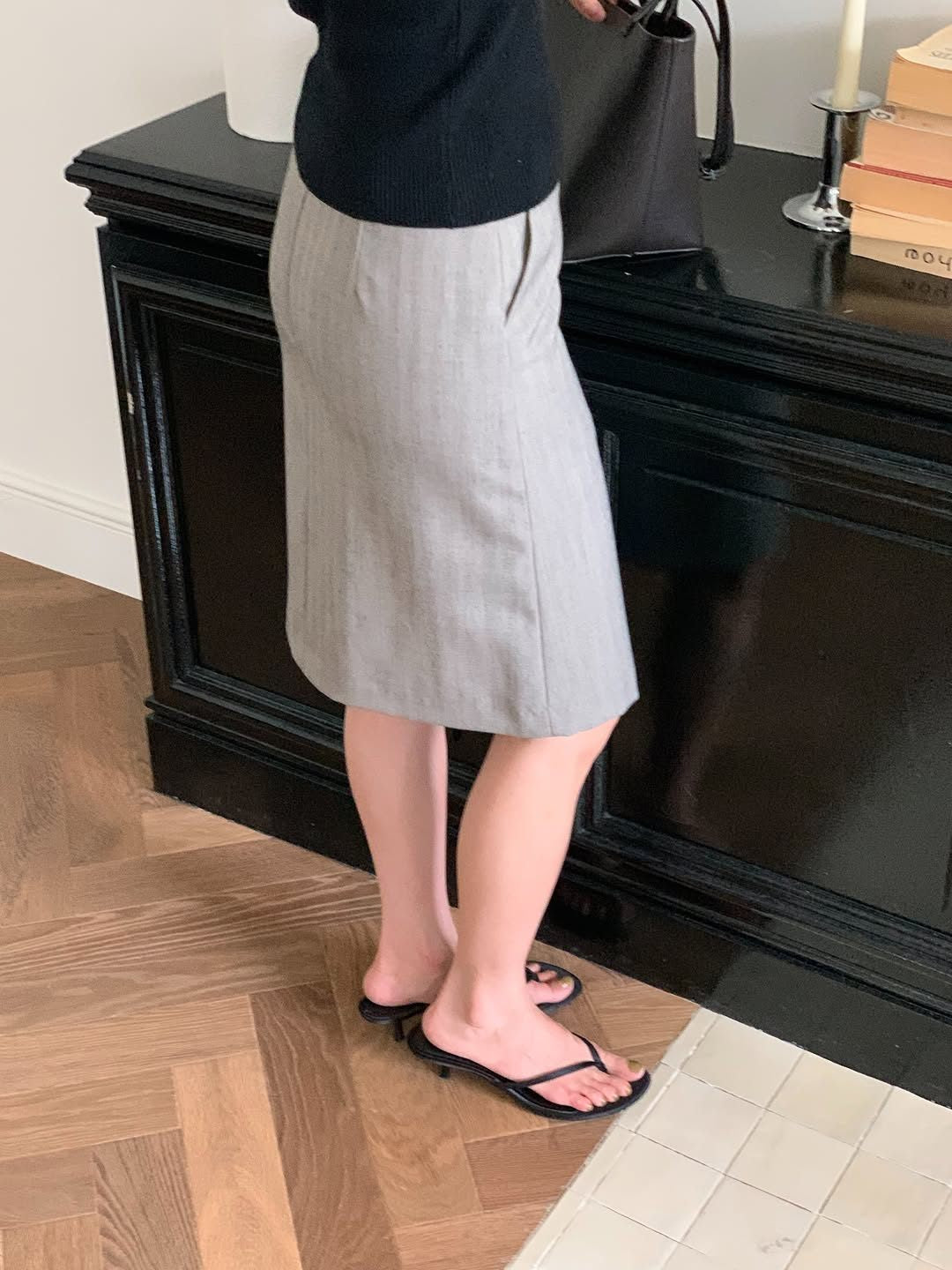 Noel A-line midi skirt-3col
