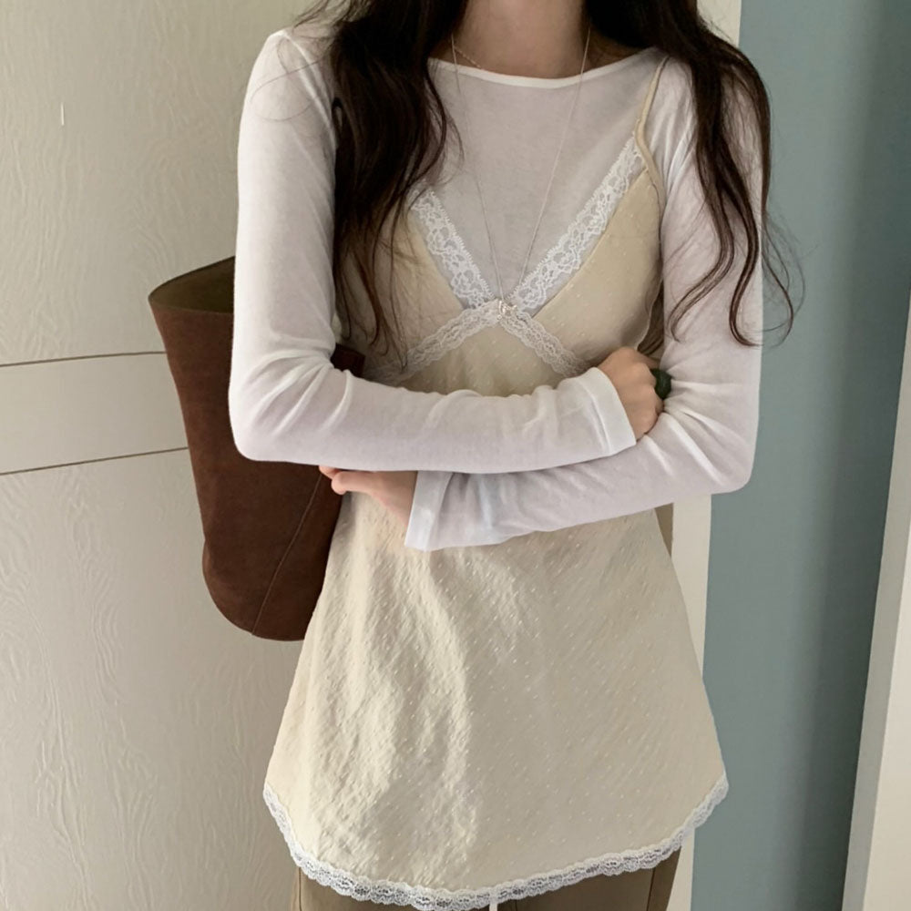 snuggle lace bustier onepiece-2col