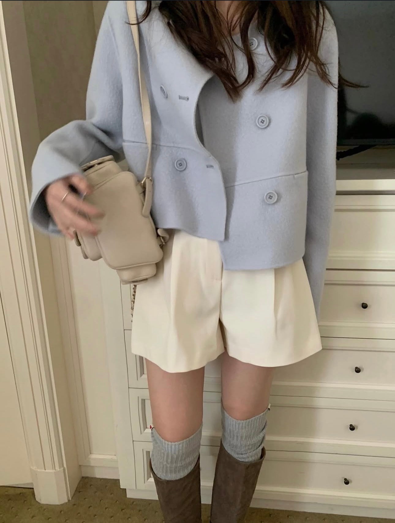 Mini short double handmade coat-3col
