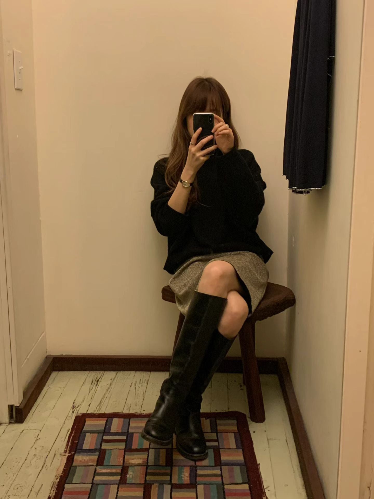 Ounce glitter banding skirt-2col