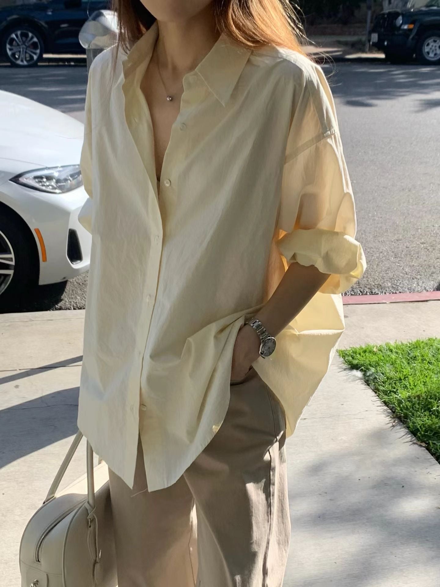 Ounce fond boxy shirt-col