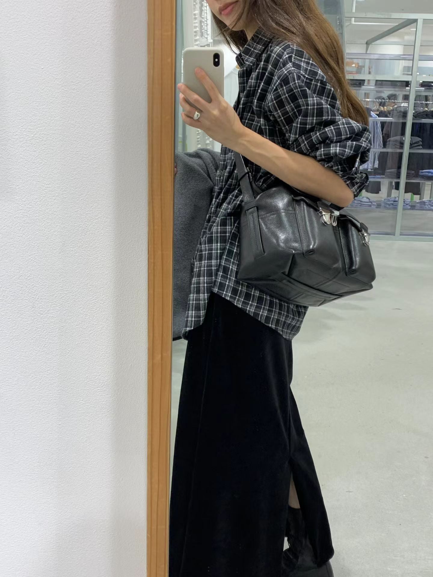 Ounce liden check shirt-2col