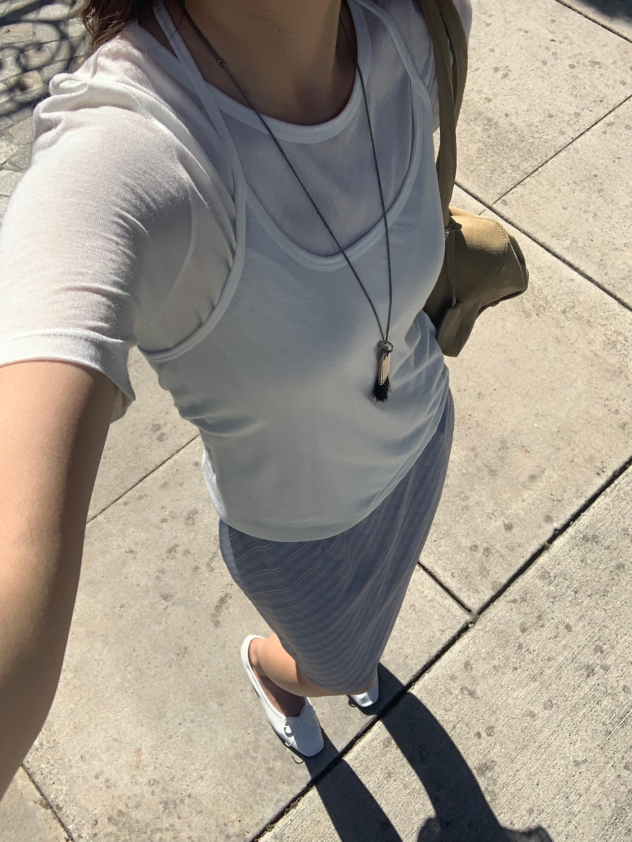 Nuel layered sleeveless&sleeve T set-3col