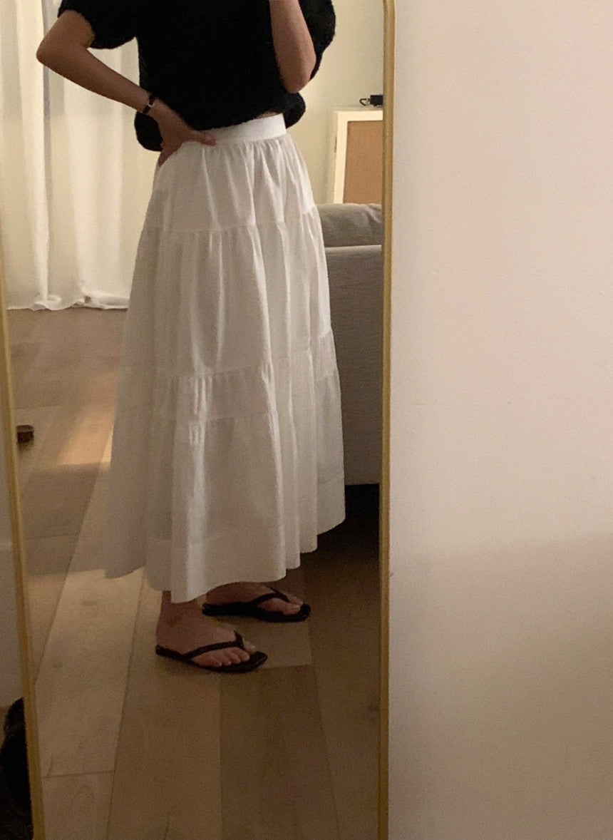 liter anna teard long skirt-2col