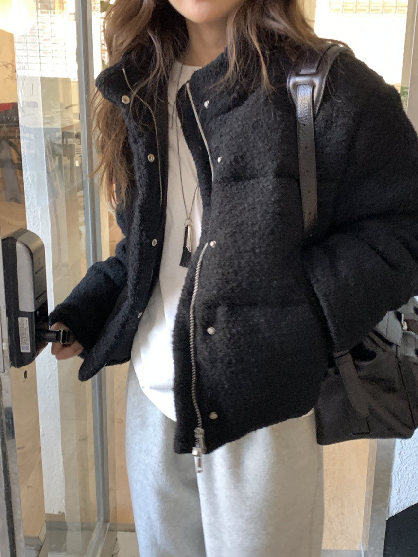 Bigben alpaca tweed duckdown short padding-2col