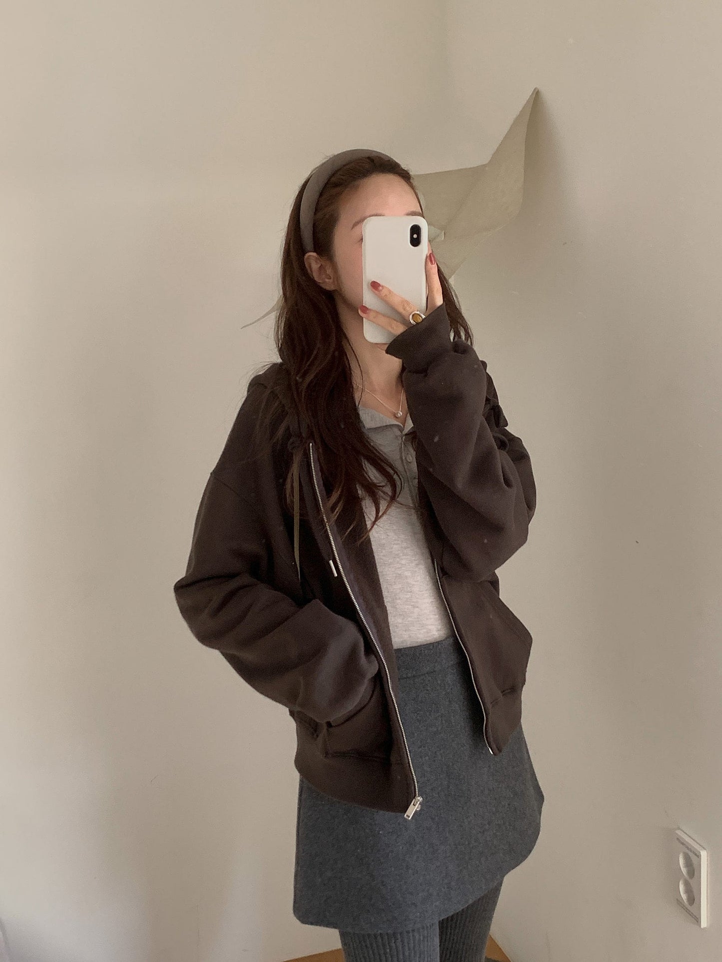 Essential gimo hood zip-up&pants&skirt-3col